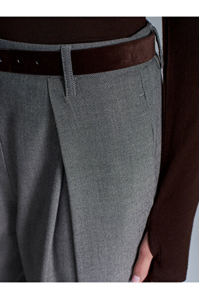 Dilvin 72214 Wide Leg Trousers with Pockets - Dark Mink