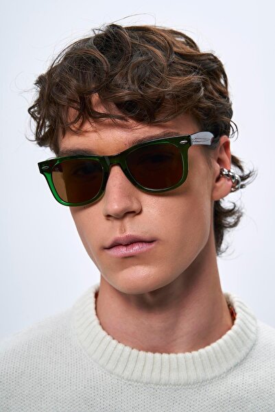 Bilge Karga Jack Green Leopard Brown Men's Sunglasses