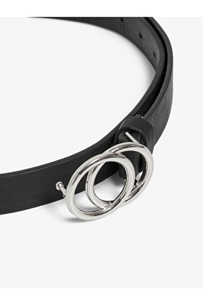 ONLY Cureaua de jeans din piele artificială ONLRASMI NOOS Curea neagră pentru femei - 15185213