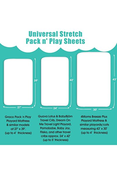 genernic BROLEX Stretchable Pack 'n Play Crib Sheets, 2-Pack, Jersey Fabric, White/Pink Arrows