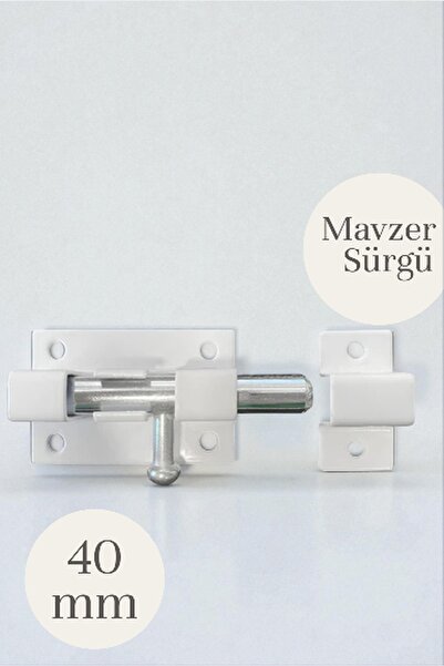 MH MiniHediye Kapı Sürgüsü Küçük Metal Beyaz Mavzer Sürgü Sürgülü Kilit 25x40...