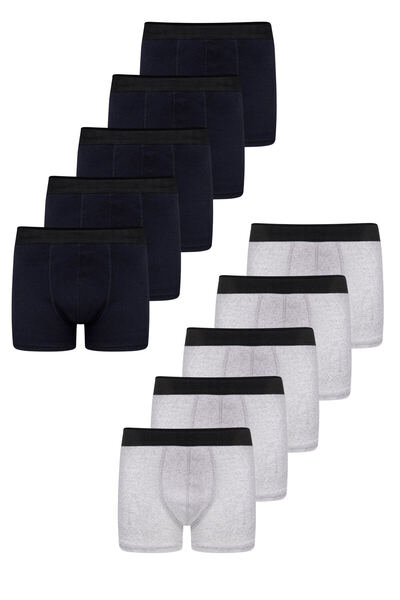 freemen Men's 10-Piece Cotton Slim Fit Navy Blue-Grey Boxer Set – Wide Size Range
