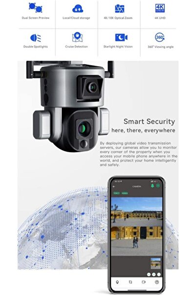 CRONY D5 WiFi 4K 8MP Solar Dual Linkage Battery PT Camera (8MP Wireless CCTV)