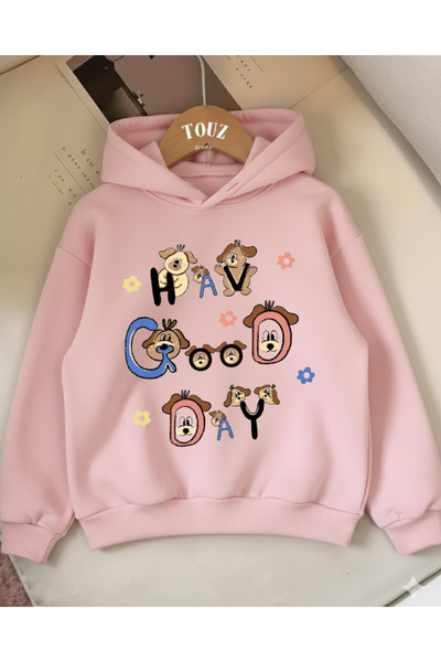 Touz Moda Χοντρό μπλουζάκι με κουκούλα για παιδιά Hav Good Day, 3 κλωστές