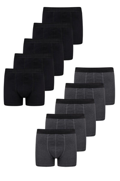freemen Men's 10-Piece Cotton Slim Fit Black-Anthracite Boxer Set – Wide Size Range