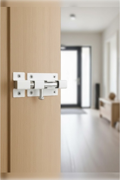 MH MiniHediye Door Bolt Small Metal White Mavzer Bolt Sliding Lock 25X40 mm Door Window Safety Lock