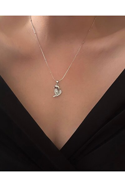 Çelik Taşlı Kalp Yunus Kolye