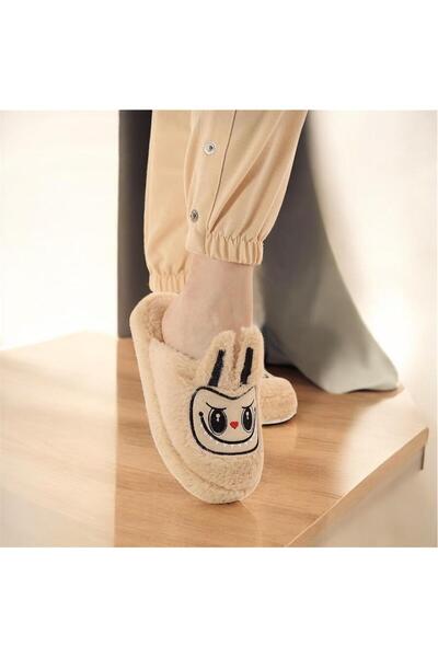 Lion Women's Labubu Figured Winter House Slippers