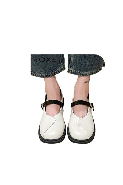 RIOXS حذاء نسائي مسطح، حذاء ماري جين كلاسيكي، حذاء أكسفورد نسائي مسطح، حذاء م...