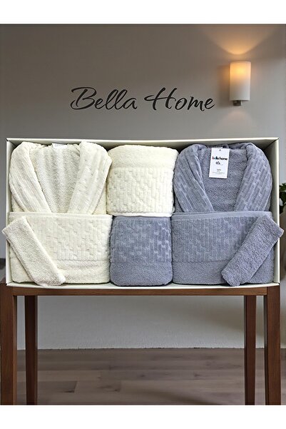 Bella Home 8 Piece Waterway Family Bathrobe Set