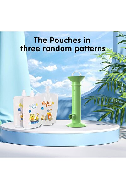 Generic Joiz Baby Food Pouch Filler with 9 Reusable Pouches — Portable Fruit Puree Press