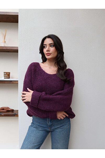 ESRAHELVACI Cuffed Sleeves Crew Neck Knit Sweater