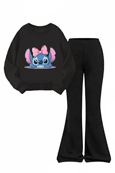 Machetta Children's Stitch Printed Sweatshirt Flared Tracksuit Set