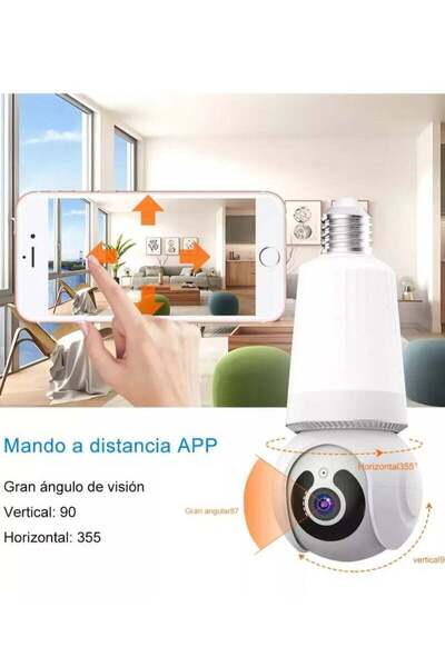 Generic Indoor Light Bulb Camera 360° HD 1080p V 380 2.4G WiFi