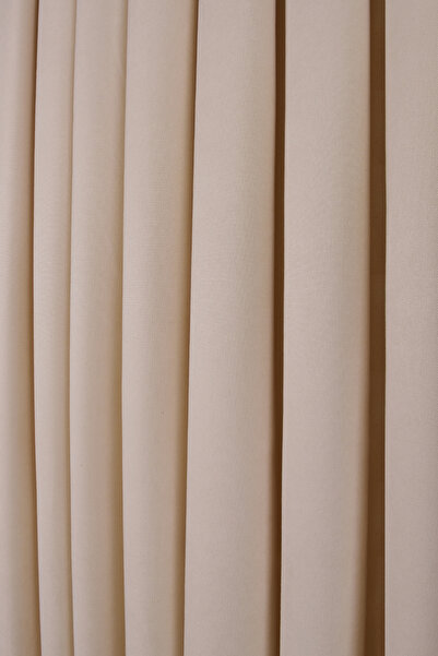 Setekshome Düz Ada Background Curtain Ecru