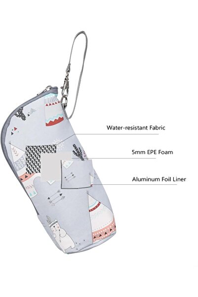 X SPRING Insulated Baby Bottle Bag - Portable Bottle Warmer & Milk Storage (Gray)