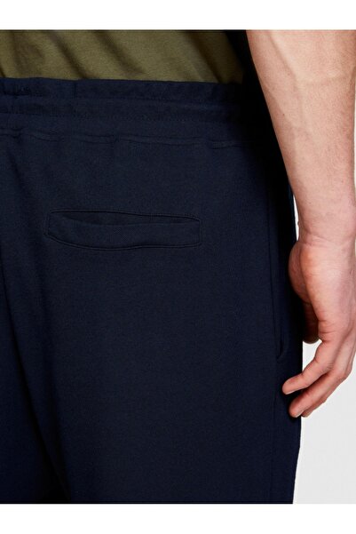 Sisley Viscose Blend Elastic Waist Drawstring Pants Men's Blue Trousers - 324P33Yysf00C