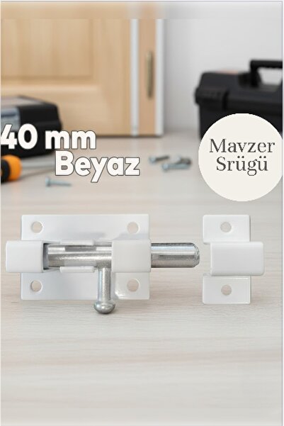 MH MiniHediye Door Bolt Small Metal White Mavzer Bolt Sliding Lock 25X40 mm Door Window Safety Lock