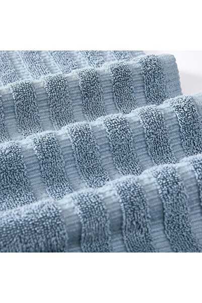 Modern Threads Amrapur Overseas 100% Combed Organic Cotton Jacquard Bath Towel Set, 6-Piece - Blue