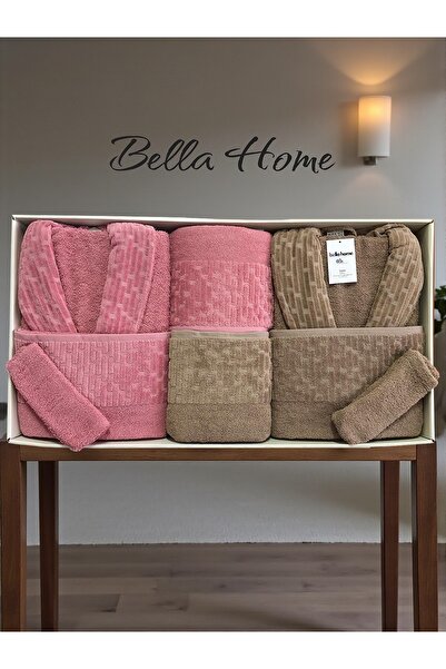 Bella Home 8 Piece Waterway Family Bathrobe Set