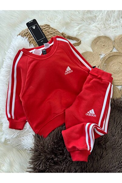Teeny Weeny Kids Unisex Children's Red Bottom and Top Tracksuit Set