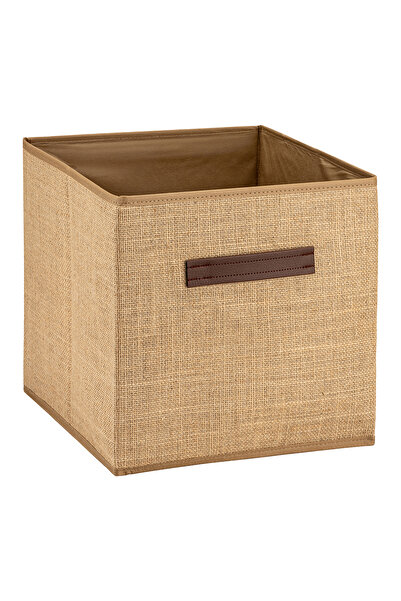 PH Prendi Home 4-Piece Jute Fabric Closet Organizer Box - 30X30X30 cm Foldable Multi-Purpose Storage Box