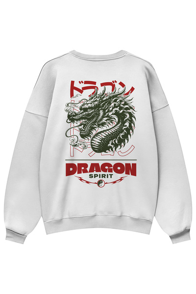 Holgim سويت شيرت Fear Less Dragon مطبوع للجنسين قصة فضفاضة