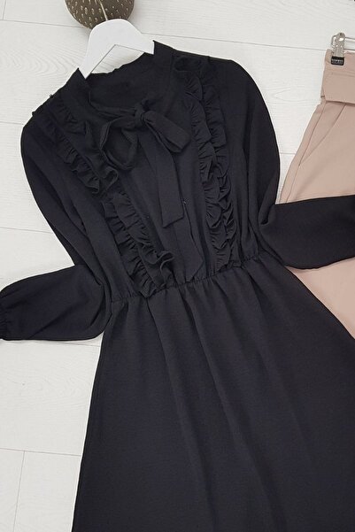 MissRunin Frilly Ayrobin Tunic with Lace-Up Collar