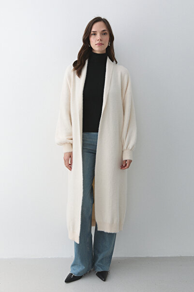 Laluvia Cream Long Knit Cardigan - 251015