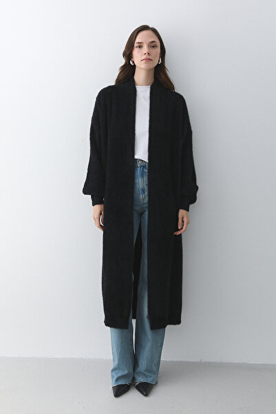 Laluvia Black Oversized Knit Cardigan - 251015