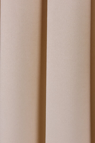 Setekshome Düz Ada Background Curtain Ecru