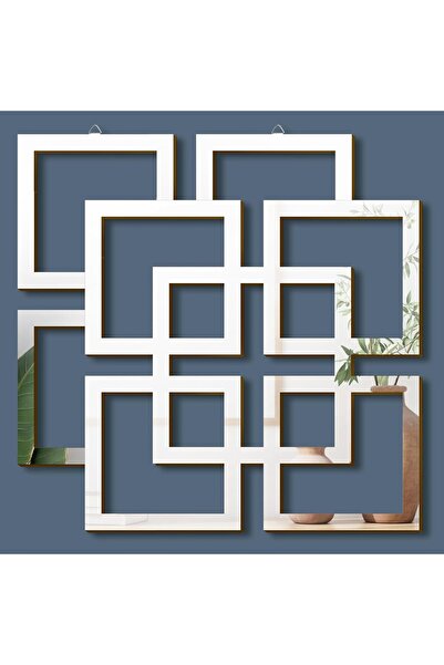 genernic Weysat Silver Reflective Wall Mirrors, Set of 2, Square 30x30 cm, Wall-Mounted