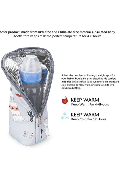 X SPRING Insulated Baby Bottle Bag - Portable Bottle Warmer & Milk Storage (Gray)