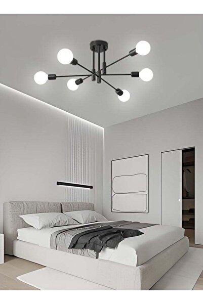 Generic Modern Minimalist Sputnik Ceiling Chandelier, American Iron Art, Bedroom/Dining Lamp