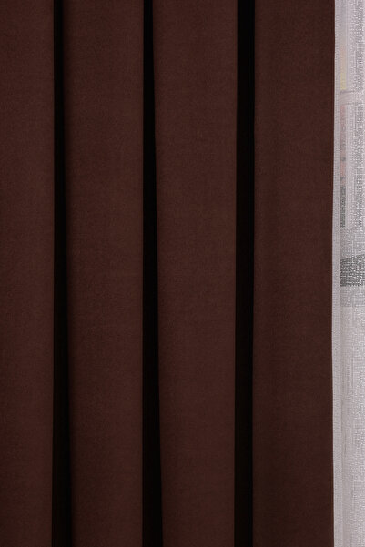 Setekshome Plain Island Background Curtain Brown