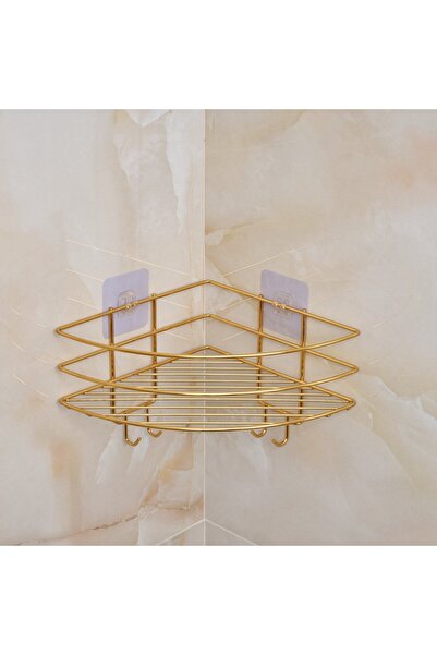 Edora Home Organizator de raft de colț de lux auriu – Suport pentru șampon pe...