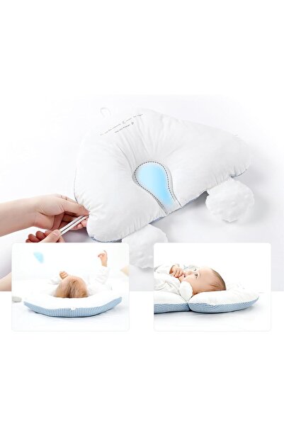 Generic Infant Head & Neck Support Pillow, Soft Cotton (0-12 months) - Car Seat & Travel (Blue)