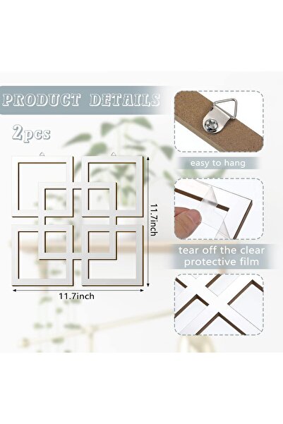 genernic Weysat Silver Reflective Wall Mirrors, Set of 2, Square 30x30 cm, Wall-Mounted