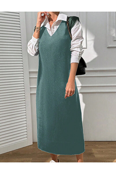 Sheya Rochie midi Shein, verde