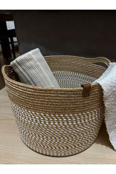 Thalia Home Jute Wicker Basket, Organizer Basket, Wicker Woven Basket 40cm X 30cm