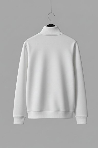 WKM Half Zipper Mock Neck 3-Thread Men's Sweatshirt