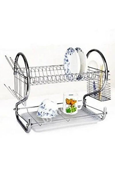 Miskat Trading رف تجفيف الأطباق المكون من طبقتين، مصفاة أكواب وأطباق، رف مطبخ...