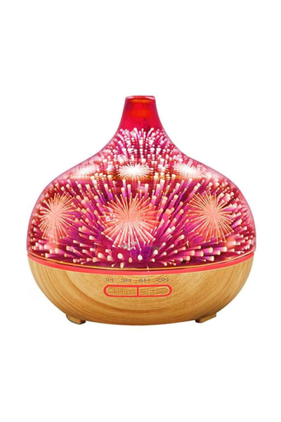 OEM 3D Aromatherapy Diffuser 500 ml capacity multicolor LED lights fireworks pattern