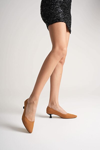 MARCHEO Alina Women's Orange Suede Heeled Shoes