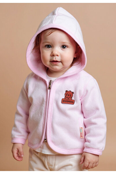 Tuabella Hooded Baby Fleece Cardigan with Zipper