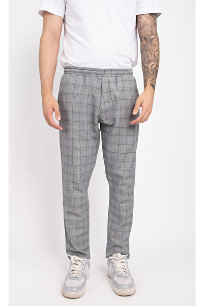 DAŞ ÜNİFORMA Square Patterned Elastic Waist Casual Trousers Chef Kitchen Workwear Work Pants