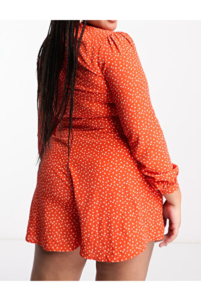 GLAMOROUS CURVE Glamorous Curve short jumpsuit, red