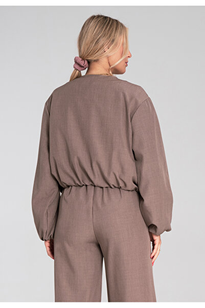 Figl Elegant bomber jacket for women - Brown bomber jacket for women M1198 size S/M