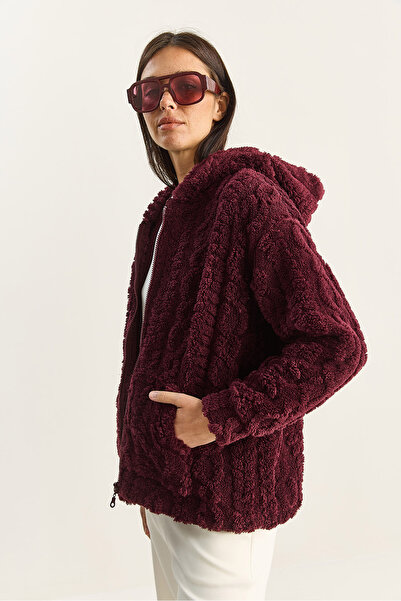 Bianco Lucci Дамско палто с качулка, джобове и цип, с детайли и мотиви, 4116 60283844