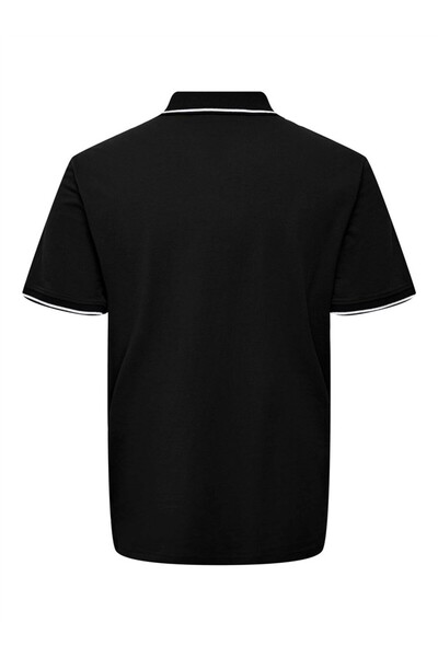 Only & Sons Onsfletcher Life Slim Ss Polo Noos Men's Black Polo - 22024827